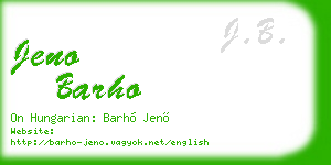 jeno barho business card